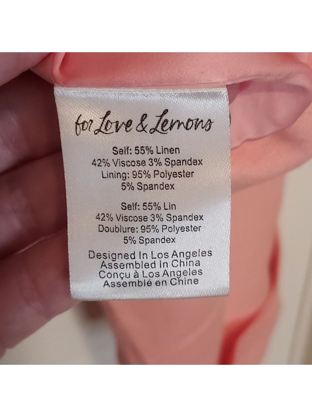 For Love and Lemons Peach Linen Blend Cropped Blazer Size XL - Picture 9 of 14